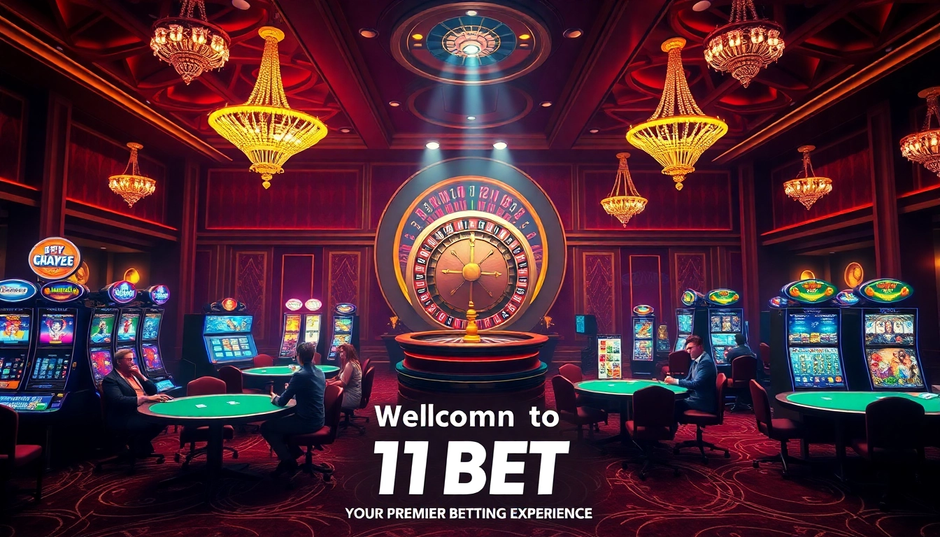 11BET casino scene showcasing thrilling players engaging in poker and roulette.